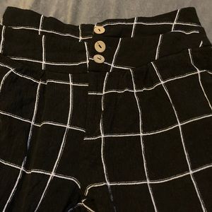 plaid black pants slacks